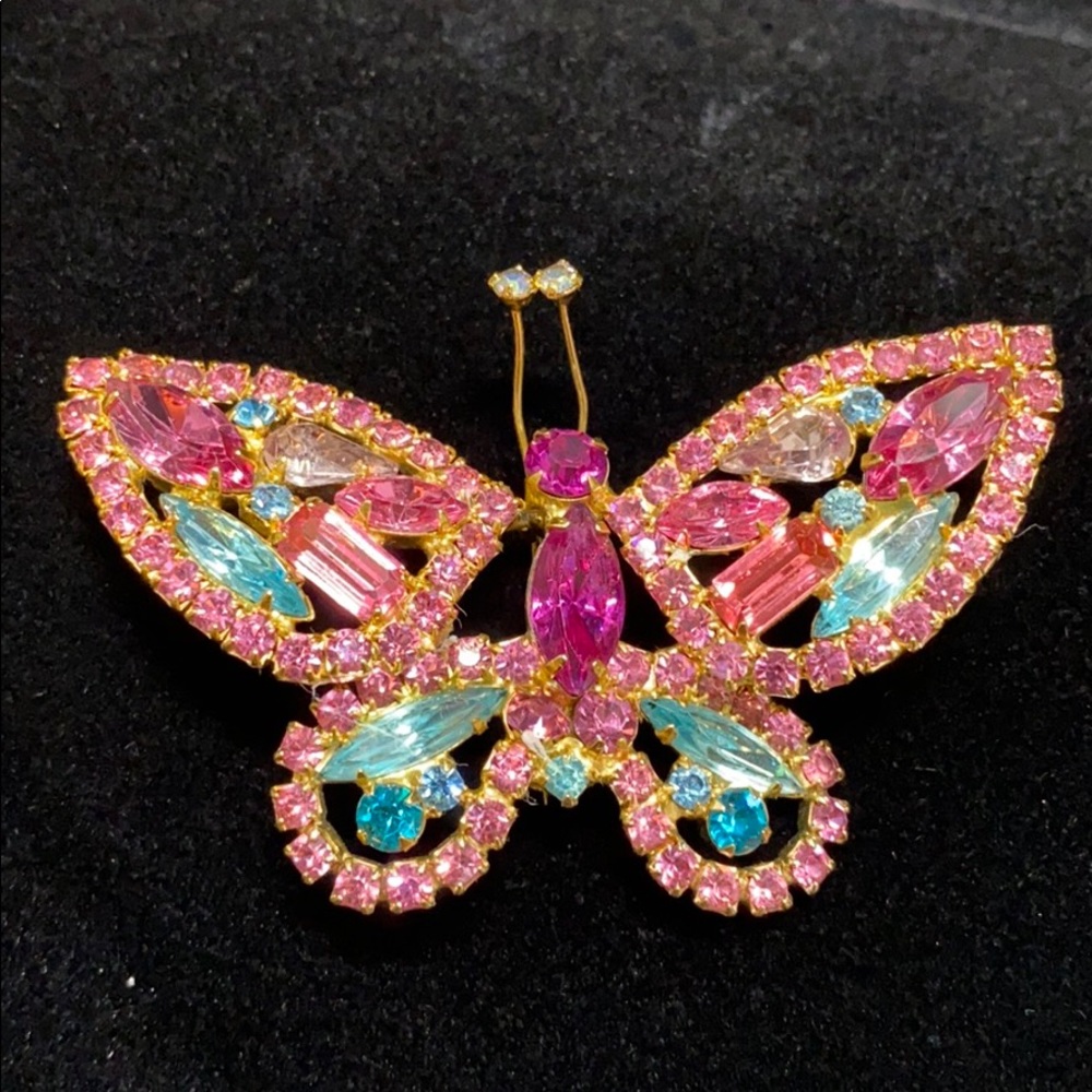 Rhinestone Butterfly Brooch